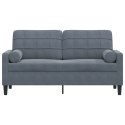 2-OSOBOWA SOFA Z PODUSZKAMI CIEMNOSZARA 140CM AKSAMIT