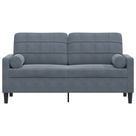 2-OSOBOWA SOFA Z PODUSZKAMI CIEMNOSZARA 140CM AKSAMIT