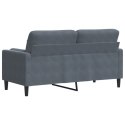 2-OSOBOWA SOFA Z PODUSZKAMI CIEMNOSZARA 140CM AKSAMIT