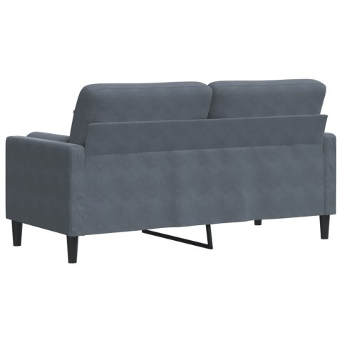 2-OSOBOWA SOFA Z PODUSZKAMI CIEMNOSZARA 140CM AKSAMIT