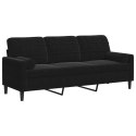 3-OSOBOWA SOFA Z PODUSZKAMI CZARNA 180CM AKSAMIT