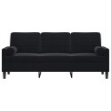 3-OSOBOWA SOFA Z PODUSZKAMI CZARNA 180CM AKSAMIT