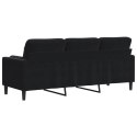 3-OSOBOWA SOFA Z PODUSZKAMI CZARNA 180CM AKSAMIT
