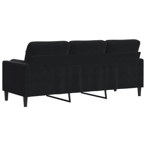 3-OSOBOWA SOFA Z PODUSZKAMI CZARNA 180CM AKSAMIT