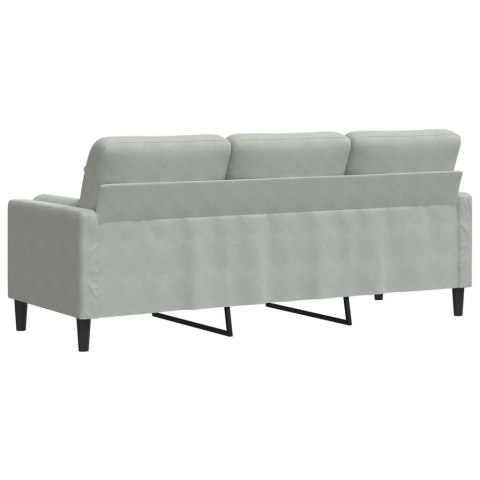 3-OSOBOWA SOFA Z PODUSZKAMI JASNOSZARA 180CM AKSAMIT