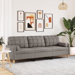 3-OSOBOWA SOFA Z PODUSZKAMI TAUPE 210CM OBITA TKANINĄ
