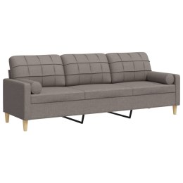 3-OSOBOWA SOFA Z PODUSZKAMI TAUPE 210CM OBITA TKANINĄ