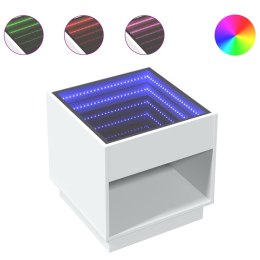 STOLIK NOCNY Z LED INFINITY BIAŁY 50X50X50CM