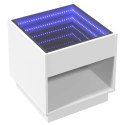 STOLIK NOCNY Z LED INFINITY BIAŁY 50X50X50CM