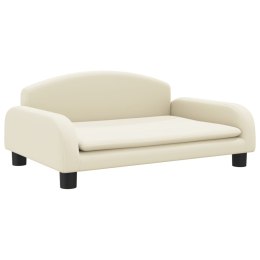 SOFA KANAPA LEGOWISKO DLA PSA KREMOWE 70X45X30CM SZTUCZNA SKÓRA