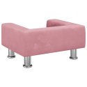 SOFA DLA DZIECI RÓŻOWA 50X40X26,5CM AKSAMITNA