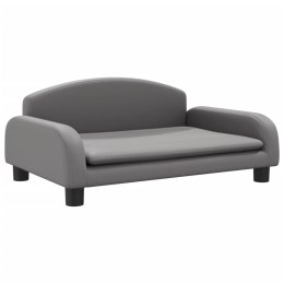 SOFA DLA DZIECI SZARA 70X45X30CM SZTUCZNA SKÓRA