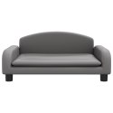 SOFA DLA DZIECI SZARA 70X45X30CM SZTUCZNA SKÓRA