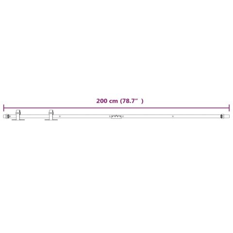 SYSTEM DRZWI PRZESUWNYCH DO MEBLI STAL WĘGLOWA BIAŁY 200CM