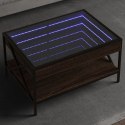 STOLIK KAWOWY Z LED INFINITY BRĄZOWY DĄB 70X50X38CM