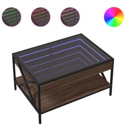 STOLIK KAWOWY Z LED INFINITY BRĄZOWY DĄB 70X50X38CM