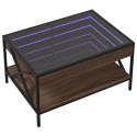 STOLIK KAWOWY Z LED INFINITY BRĄZOWY DĄB 70X50X38CM