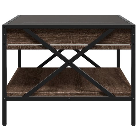 STOLIK KAWOWY Z LED INFINITY BRĄZOWY DĄB 70X50X38CM