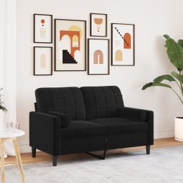2-OSOBOWA SOFA Z PODUSZKAMI CZARNA 120CM AKSAMIT