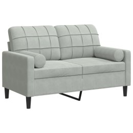 2-OSOBOWA SOFA Z PODUSZKAMI JASNOSZARA 120CM AKSAMIT