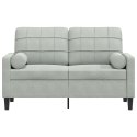 2-OSOBOWA SOFA Z PODUSZKAMI JASNOSZARA 120CM AKSAMIT