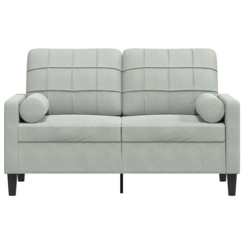 2-OSOBOWA SOFA Z PODUSZKAMI JASNOSZARA 120CM AKSAMIT