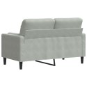 2-OSOBOWA SOFA Z PODUSZKAMI JASNOSZARA 120CM AKSAMIT