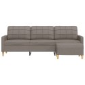 3-OSOBOWA SOFA Z PODNÓŻKIEM KOLOR TAUPE 210CM TKANINĄ