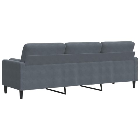 3-OSOBOWA SOFA Z PODUSZKAMI CIEMNOSZARA 210CM AKSAMIT
