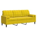 3-OSOBOWA SOFA Z PODUSZKAMI ŻÓŁTA 180CM AKSAMIT