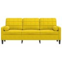 3-OSOBOWA SOFA Z PODUSZKAMI ŻÓŁTA 180CM AKSAMIT