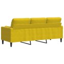 3-OSOBOWA SOFA Z PODUSZKAMI ŻÓŁTA 180CM AKSAMIT
