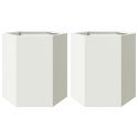 DONICE OGRODOWE 2 SZT. BIAŁE SZEŚCIOKĄTNE 46X40X45CM STAL