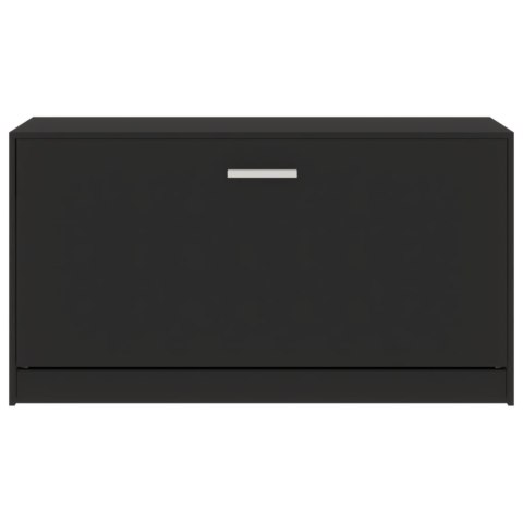 ŁAWKA Z MIEJSCEM NA BUTY CZARNA 80X24X45CM