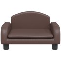 SOFA DLA DZIECI BRĄZOWA 50X40X30CM SZTUCZNA SKÓRA