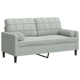 2-OSOBOWA SOFA Z PODUSZKAMI JASNOSZARA 140CM AKSAMIT