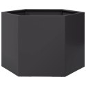 DONICA OGRODOWA CZARNA SZEŚCIOKĄTNA 69X60X45CM STALOWA