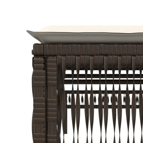 LEŻAKI ZE STOLIKIEM 2 SZT. BRĄZOWE POLIRATTAN