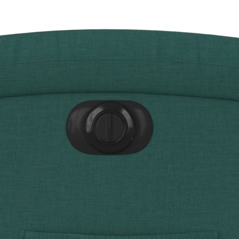 ELEKTRYCZNY FOTEL ROZKŁADANY CIEMNOZIELONY OBITY TKANINĄ