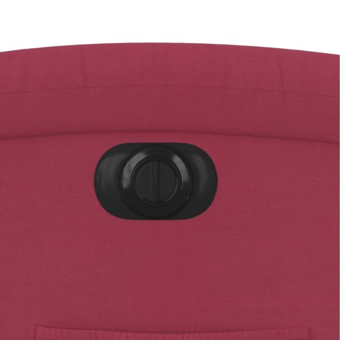 ELEKTRYCZNY FOTEL ROZKŁADANY WINNA CZERWIEŃ OBITY AKSAMITEM