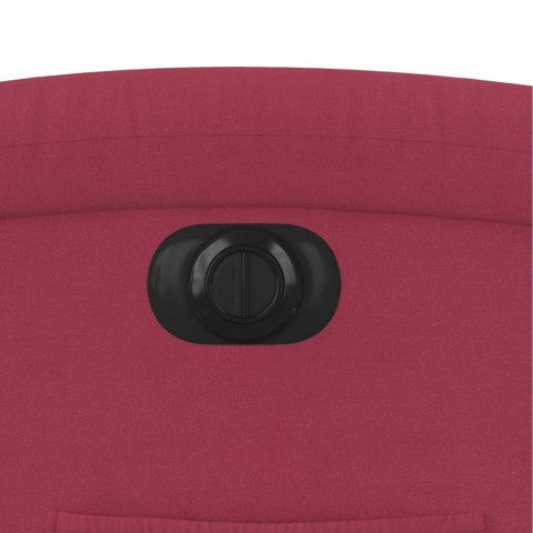 ELEKTRYCZNY PODNOSZONY FOTEL ROZKŁADANY KOLOR WINA AKSAMIT