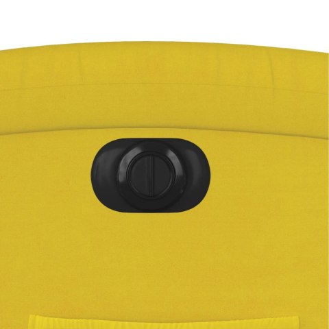 ELEKTRYCZNY FOTEL ROZKŁADANY ŻÓŁTY OBITY AKSAMITEM