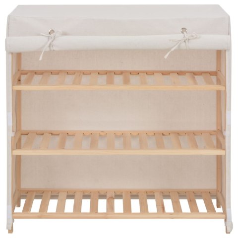 SZAFKA NA BUTY Z POKROWCEM BIAŁA 79X40X80CM TKANINA