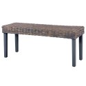 ŁAWKA 110CM SZARA RATTAN KUBU I DREWNO MANGO