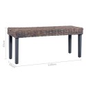 ŁAWKA 110CM SZARA RATTAN KUBU I DREWNO MANGO