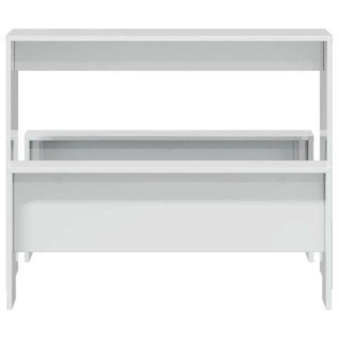 3-CZĘŚCIOWY ZESTAW MEBLI: STOLIK I ŁAWKI BIAŁY POŁYSK