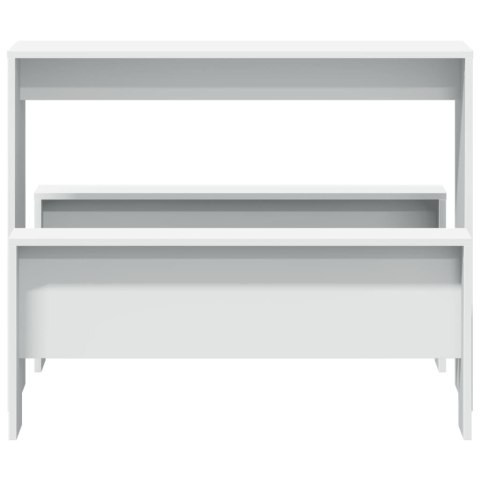 3-CZĘŚCIOWY ZESTAW MEBLI: STOLIK I ŁAWKI BIAŁY