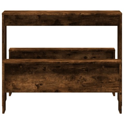 3-CZĘŚCIOWY ZESTAW MEBLI: STOLIK I ŁAWKI PRZYDYMIONY DĄB