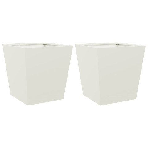 DONICE OGRODOWE 2 SZT. BIAŁE 40X40X40CM STALOWE