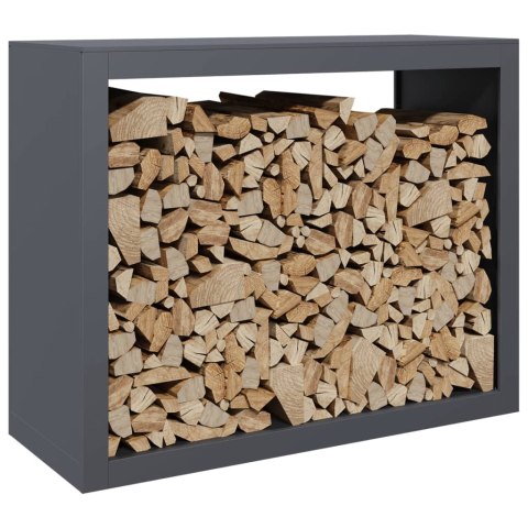 STOJAK NA DREWNO OPAŁOWE ANTRACYTOWY 100X40X80CM STALOWY